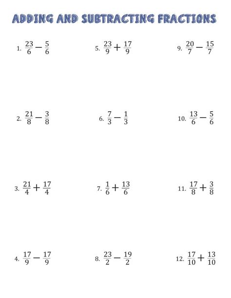 Operations With Fractions Worksheet Live Worksheets Worksheets Library