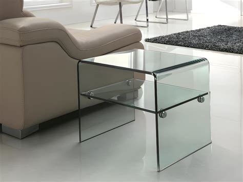 Table De Chevet Avec Une Niche En Verre Tremp Stileos