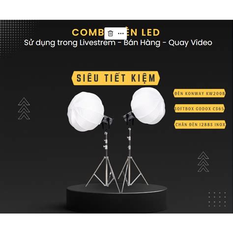 sieu pham livestream bo den led dung livestream quay chup den konway