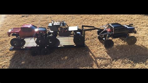 K9 RC OKlahoma SCX10 Silverback With HUGE 46 KCT Goose Neck Trailer