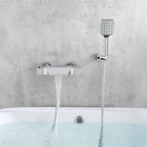 AJW Robinet Thermostatique Baignoire Mitigeur Baignoire Cascade Avec