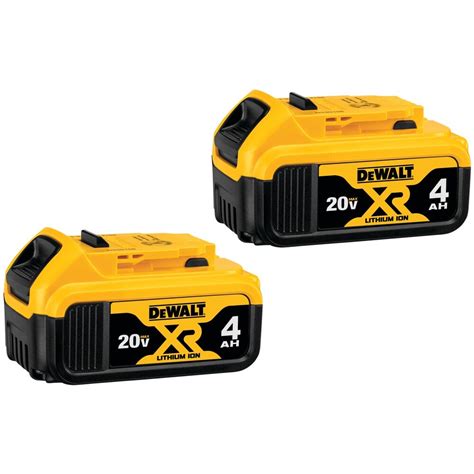 Dewalt 20v Max Xr Lithium Ion Premium Battery Pack 4ah 2 Pack The Home Depot Canada