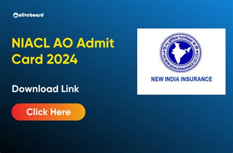 Niacl Ao Notification Admit Card Link Exam Date