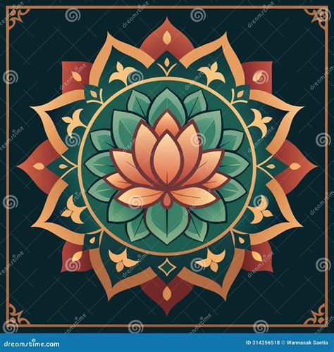 Lotus Flower Mandala stock illustration. Illustration of pattern - 314256518