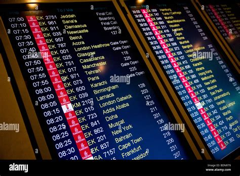 Departure board flight information screen monitor Stock Photo - Alamy