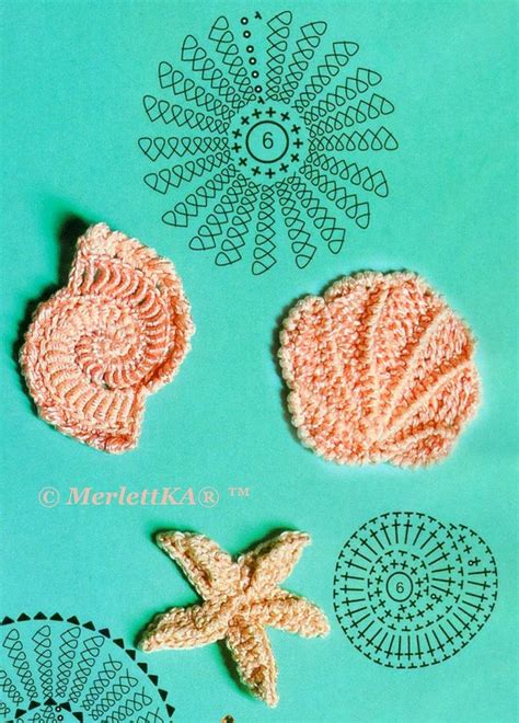 Crochet Sea Motifs Shells Starfish And Coral Crochet Kingdom