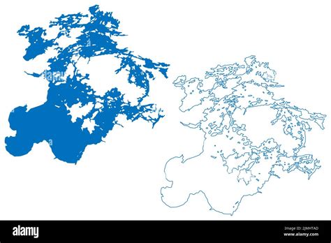 Lake Of The Woods Canada United States North America Us Great Lakes Map Vector