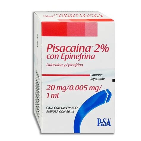 Pisacaina 2 con Epinefrina Solución Inyectable 50mL