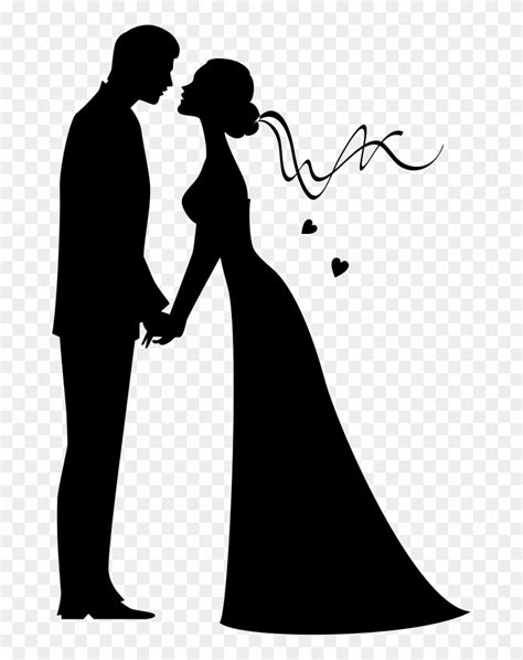 Bride And Groom Kissing Silhouette, HD Png Download - 673x981(#1524813 ...