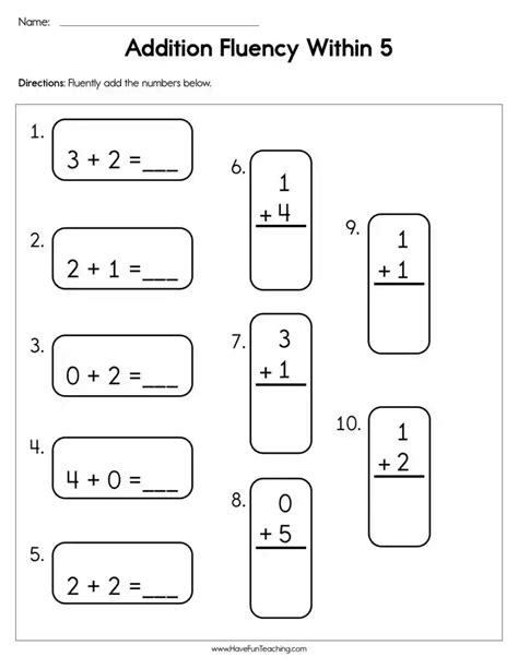 Adding Fluency Within Worksheet By Teach Simple Worksheets Library