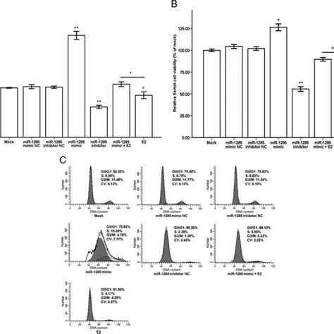 Effects Of The Mir 1285 Mimic And Inhibitor On 17 Estradiol Regulated