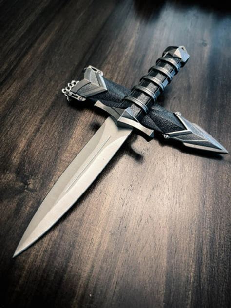 11 Double Edged Dark Assassin Dagger With Sheath Stainless Steel - Etsy