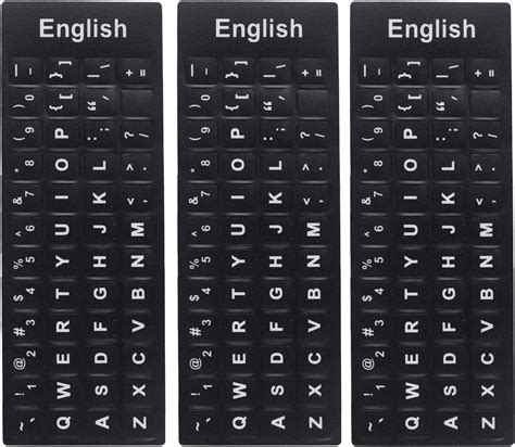 Universal English Keyboard Stickers Computer Letter Replacement Full English Black