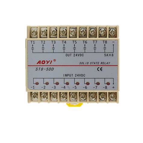 Relé de estado sólido de entrada 24v dc 8 canais de saída 5a ssr 8