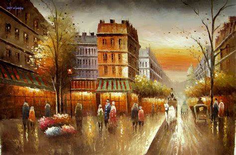 Paris Street Oil Painting at PaintingValley.com | Explore collection of ...