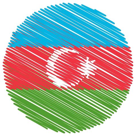 Bandeira do azerbaijão em círculo efeito de rabiscos Vetor Premium