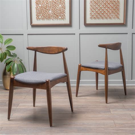 Noble House Eliza Mid-Century Modern Dining Chairs (Set of 2), Charcoal