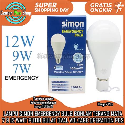 Jual Lampu Emergency Listrik Simon Bohlam Bola Lampu Terang Putih Bulat