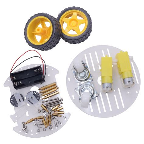 Rob Tica Kit Chasis Para Carro Robot Wd Doble Plataforma Circular