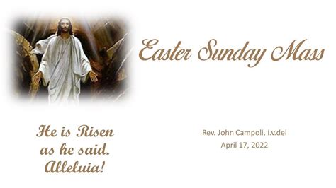 Mass For Easter Sunday Youtube