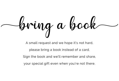 Printable Bring A Book Instead Of A Card