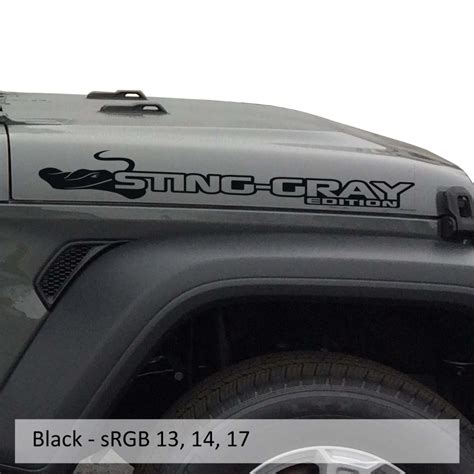 Sting Gray Edition Hood Decal Set Jeep Wrangler Hood Decal Jeep