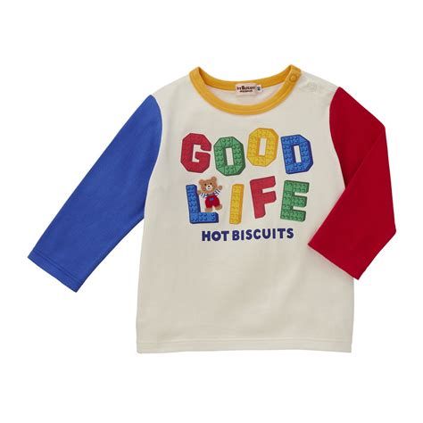 HOT BISCUITS ミキハウス GOOD LIFE 長袖Tシャツ アウトレット 白 グレー アイボリー 80cm 90cm 100cm 110cm 120cm ホットビスケッツ