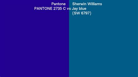 Pantone 2735 C Vs Sherwin Williams Jay Blue Sw 6797 Side By Side