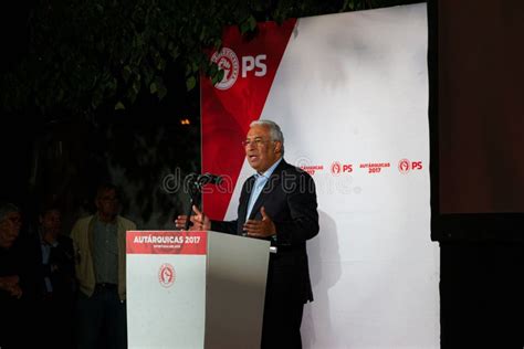 Prime Minister of Portugal Gave a Speech during the Partido Socialista ...