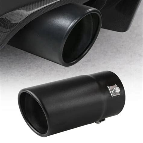 1Pcs Black 70mm Universal Stainless Steel Car Rear Exhaust Pipe Tail