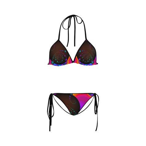 Colorful Fractal Custom Bikini Swimsuit ID D