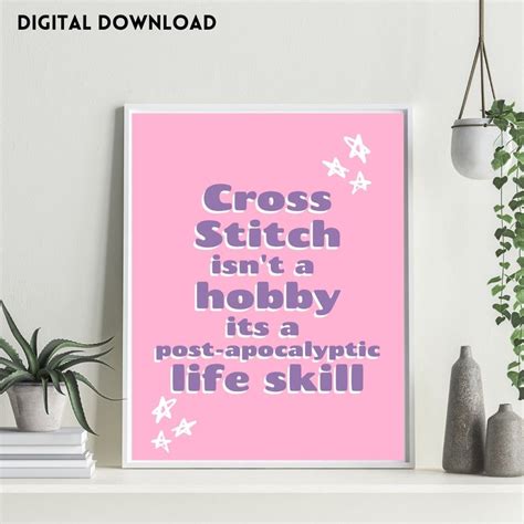 Craft Room Wall Art A4 Print Cross Stitch Craft T Sewing Etsy