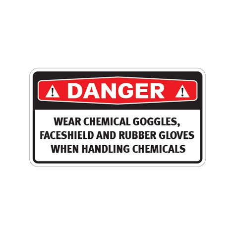 Printed Vinyl Danger Wear Chemical Goggles Faceshield And Rubber