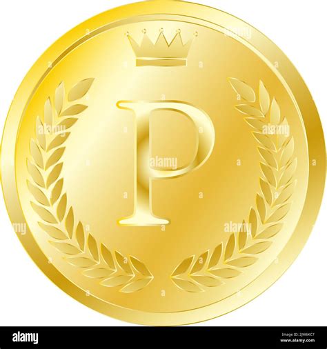 Laurel Wreath And Crown Alphabet Coins P Stock Vector Image And Art Alamy