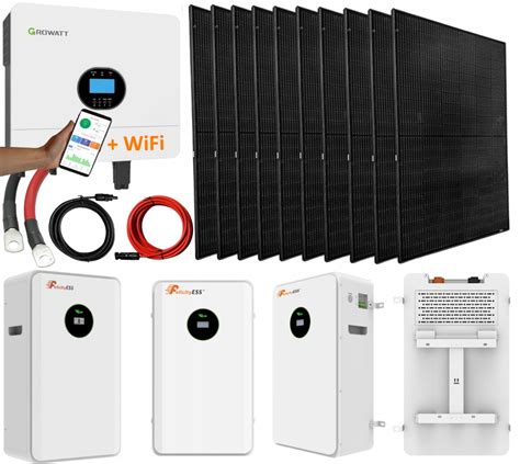 Zestaw Solarny 6000W OFF GRID Growatt Magazyn LifePO4 5kWh Panele 4kW