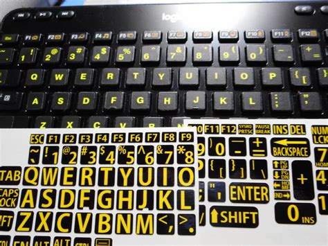 English Us Large Letter Keyboard Stickers For Computer Or Laptopyellow