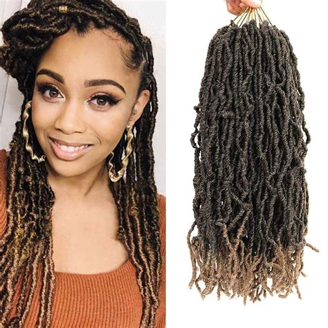 Buy Happyandcc 18 Inch Nu Faux Locs Crochet Hair 6 Pack Curly Wavy African Soft Goddess Locs