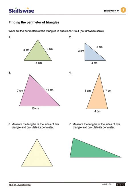 Perimeter Of Triangles Worksheet