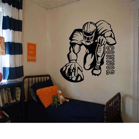 Custom Football Player Wall Decal Football Decal Football Kids Room Custom Kids Room Decal - Etsy