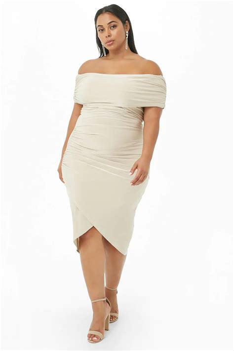 Forever 21 Plus Size Ruched Off The Shoulder Dress