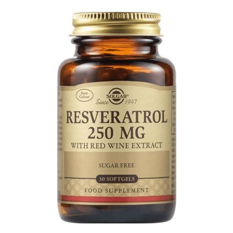 Solgar Resveratrol 250 Mg With Red Wine Extract 30 Softgels Medpak