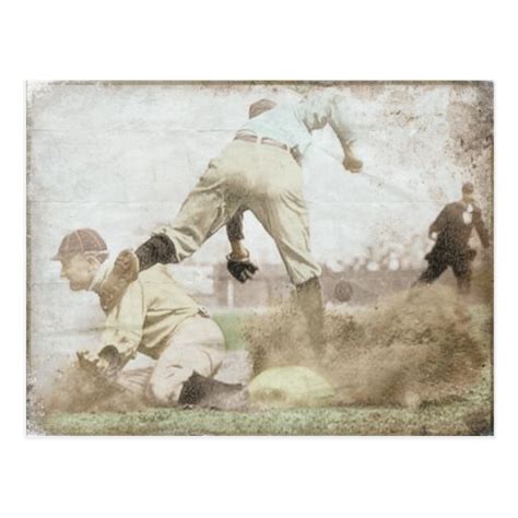 Postcard With Vintage Baseball Print Zazzle