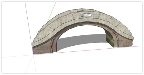 单门大理石护栏拱桥su模型桥梁土木在线