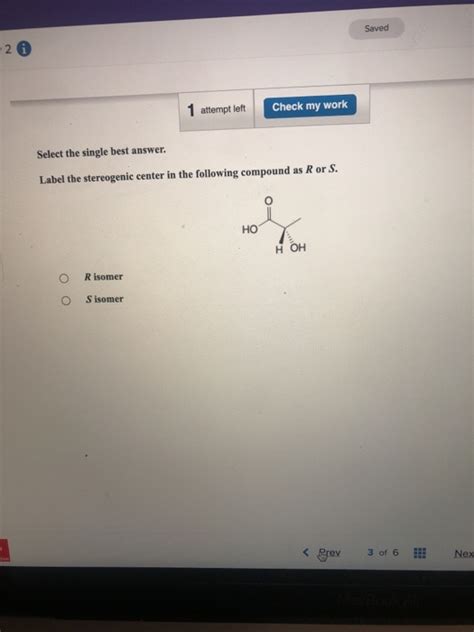 Solved Saved 2 1 Attempt Left Check My Work Select The Chegg