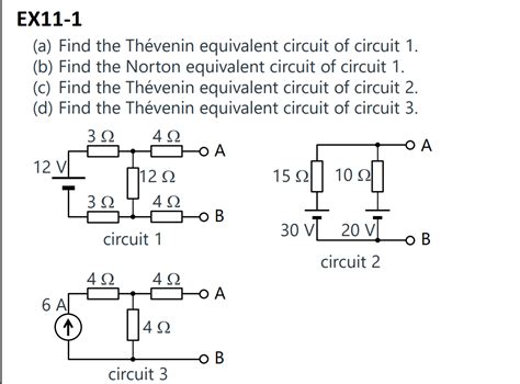 Solved EX11 1 a Find the Thévenin equivalent circuit of Chegg