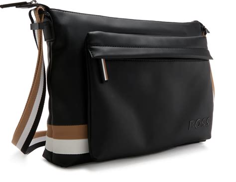 Hugo Boss Boss Heren Crossbody Tas Kunstleer Zwart