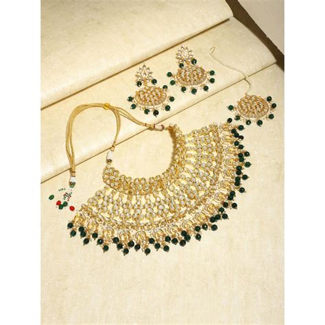 Ruby Raang Studio Gold Plated Gold Kundan Studded Maharani Jewellery