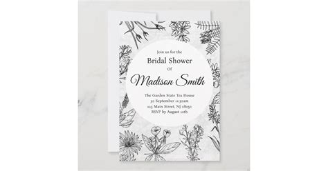 Elegant Wildflower Boho Bridal Shower Invitation Zazzle