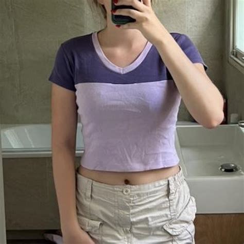 Brandy Melville Purple Baby Tee Free Shipping Depop