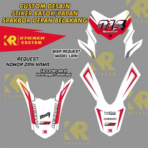 Stiker Batok Papan Spakbor Depan Dan Belakang Crf Rmz Kx Ktm Yz Klx